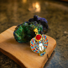 Load image into Gallery viewer, Gold Royal Winged Scarab Pendant Egyptian Necklace