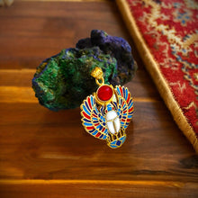 Load image into Gallery viewer, Gold Royal Winged Scarab Pendant Egyptian Necklace