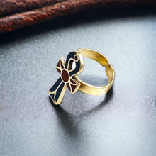 Load image into Gallery viewer, Gold Key Of Life Ankh Ring