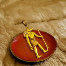 Load image into Gallery viewer, Gold God Anubis Pendant Necklace