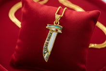 Load image into Gallery viewer, Gold Eye of Horus Necklace, Mother of Pearl Egyptian Pendant
