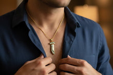 Load image into Gallery viewer, Gold Eye of Horus Necklace, Mother of Pearl Egyptian Pendant