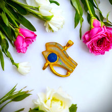 Load image into Gallery viewer, Opal Eye Of Horus Gold Pendant Necklace