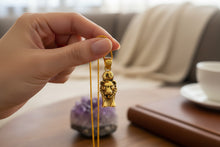 Load image into Gallery viewer, Gold Sekhmet Pendant, Egyptian Revival Lion Goddess Necklace