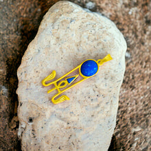 Load image into Gallery viewer, Sparkle Blue Opal Sun Wadjet Gold Pendant