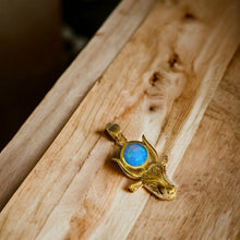 Load image into Gallery viewer, Opal Hathor Cow Head Gold Pendant