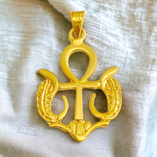Load image into Gallery viewer, Ankh Wadjet Amulet Gold Pendant Necklace