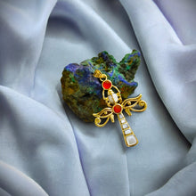 Load image into Gallery viewer, Gold Key Of life Ankh Eye of Horus Complex Pendant Necklace