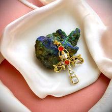 Load image into Gallery viewer, Gold Key Of life Ankh Eye of Horus Complex Pendant Necklace