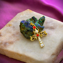 Load image into Gallery viewer, Gold Key Of life Ankh Eye of Horus Complex Pendant Necklace