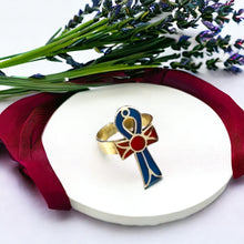 Load image into Gallery viewer, Gold Key Of Life Ankh Ring