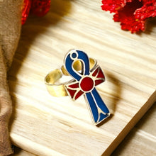 Load image into Gallery viewer, Gold Key Of Life Ankh Ring