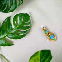 Load image into Gallery viewer, Dainty Opal Scarab Gold Pendant Necklace