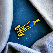 Load image into Gallery viewer, Sparkle Blue Opal Sun Wadjet Gold Pendant