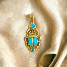 Load image into Gallery viewer, Dainty Opal Scarab Gold Pendant Necklace