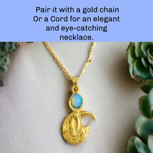 Load image into Gallery viewer, Opal God Thoth Gold Pendant