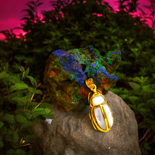 Load image into Gallery viewer, Gold Royal Mother Of Pearl Scarab Pendant Egyptian Necklace