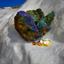 Load image into Gallery viewer, Gold Royal Mother Of Pearl Scarab Pendant Egyptian Necklace