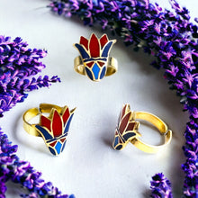 Load image into Gallery viewer, Gold Lotus Flower Ring