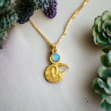 Load image into Gallery viewer, Opal God Thoth Gold Pendant
