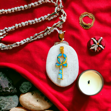 Load image into Gallery viewer, Opal Key of Life Ankh Gold Pendant Necklace