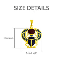 Load image into Gallery viewer, Winged Colorful Scarab Gold Pendant