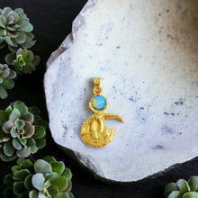 Load image into Gallery viewer, Opal God Thoth Gold Pendant
