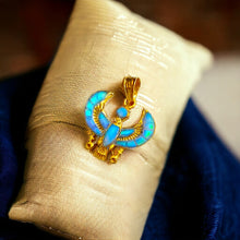 Load image into Gallery viewer, Dainty Opal Horus Amulet Gold Pendant Necklace