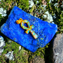 Load image into Gallery viewer, Opal Key of Life Ankh Gold Pendant Necklace