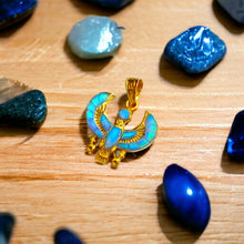 Load image into Gallery viewer, Dainty Opal Horus Amulet Gold Pendant Necklace