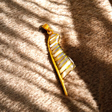 Load image into Gallery viewer, Mother Of Pearl Goddess Maat's Feather Gold Pendant Necklace