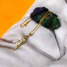 Load image into Gallery viewer, Mother Of Pearl Goddess Maat's Feather Gold Pendant Necklace