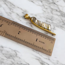 Load image into Gallery viewer, Mother Of Pearl Goddess Maat's Feather Gold Pendant Necklace