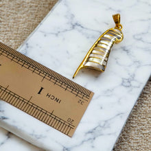 Load image into Gallery viewer, Mother Of Pearl Goddess Maat's Feather Gold Pendant Necklace