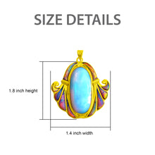 Load image into Gallery viewer, Gold Amazing Opal Lotus Flower Pendant Necklace