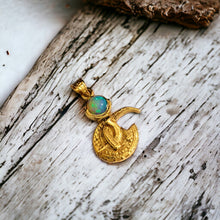 Load image into Gallery viewer, Opal God Thoth Gold Pendant