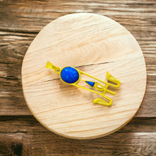 Load image into Gallery viewer, Sparkle Blue Opal Sun Wadjet Gold Pendant