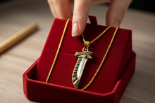 Load image into Gallery viewer, Gold Eye of Horus Necklace, Mother of Pearl Egyptian Pendant