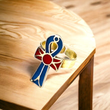 Load image into Gallery viewer, Gold Key Of Life Ankh Ring