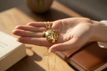 Load image into Gallery viewer, Gold Sekhmet Pendant, Egyptian Revival Lioness Necklace