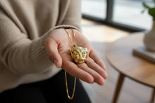 Load image into Gallery viewer, Gold Sekhmet Pendant, Egyptian Revival Lioness Necklace