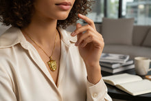 Load image into Gallery viewer, Gold Sekhmet Pendant, Egyptian Revival Lioness Necklace