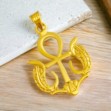 Load image into Gallery viewer, Ankh Wadjet Amulet Gold Pendant Necklace