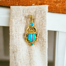 Load image into Gallery viewer, Dainty Opal Scarab Gold Pendant Necklace