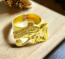 Load image into Gallery viewer, Gold Wadjet Eye Ring