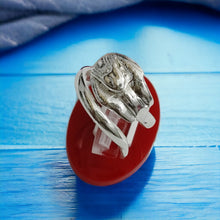 Load image into Gallery viewer, Silver King Tut Ankh Amon Adjustable Ring