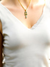 Load image into Gallery viewer, Opal Key of Life Ankh Gold Pendant Necklace