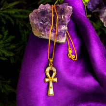 Load image into Gallery viewer, Gold Mother of Pearl Key Of Life Ankh Pendant Necklace