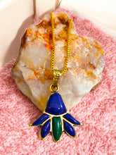 Load image into Gallery viewer, Colorful Dainty Lotus Flower Gold Pendant Necklace