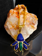 Load image into Gallery viewer, Colorful Dainty Lotus Flower Gold Pendant Necklace